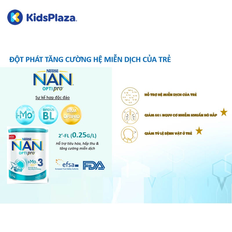 Sữa Nan Optipro HMO số 3 1.7kg cho bé 12-24 tháng tuổi hình 2