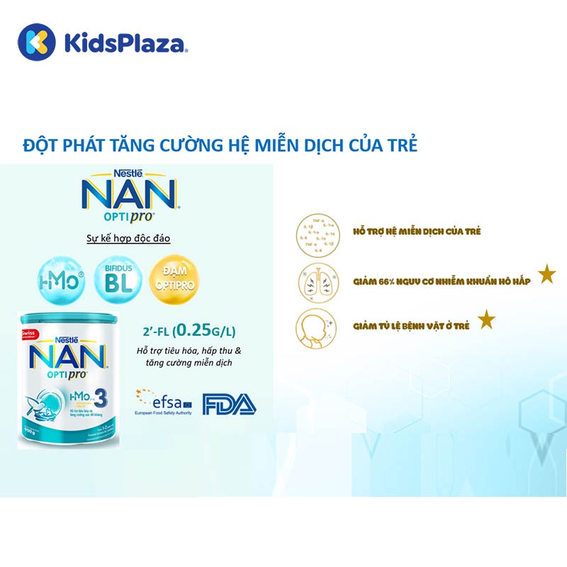 Sữa Nan Optipro HMO số 3 900g cho bé 12-24 tháng tuổi hình 2