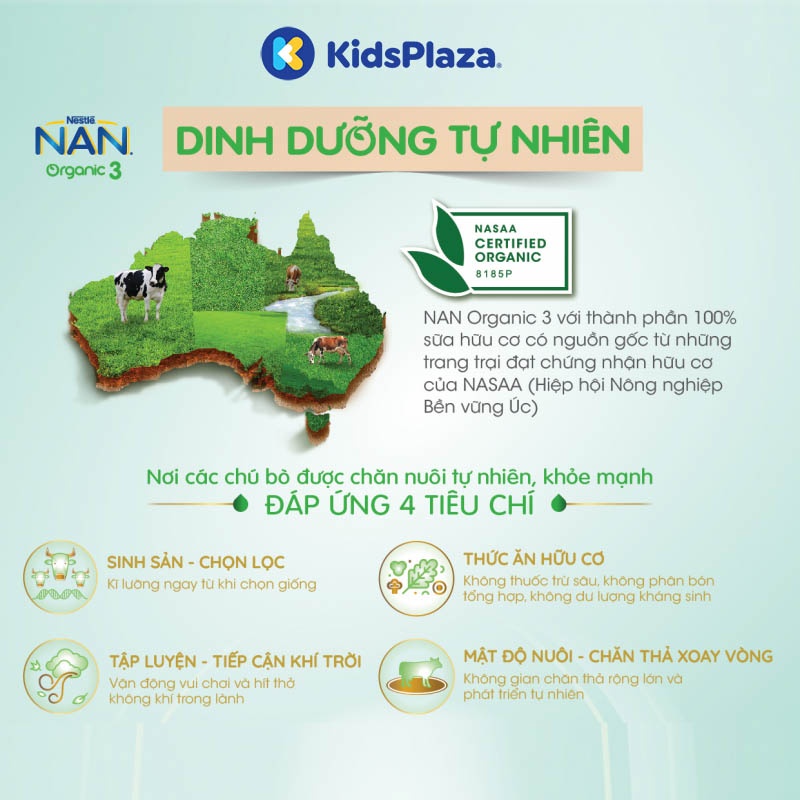 Sữa Nan Organic số 3 900gr cho bé từ 2-6 tuổi hình 2