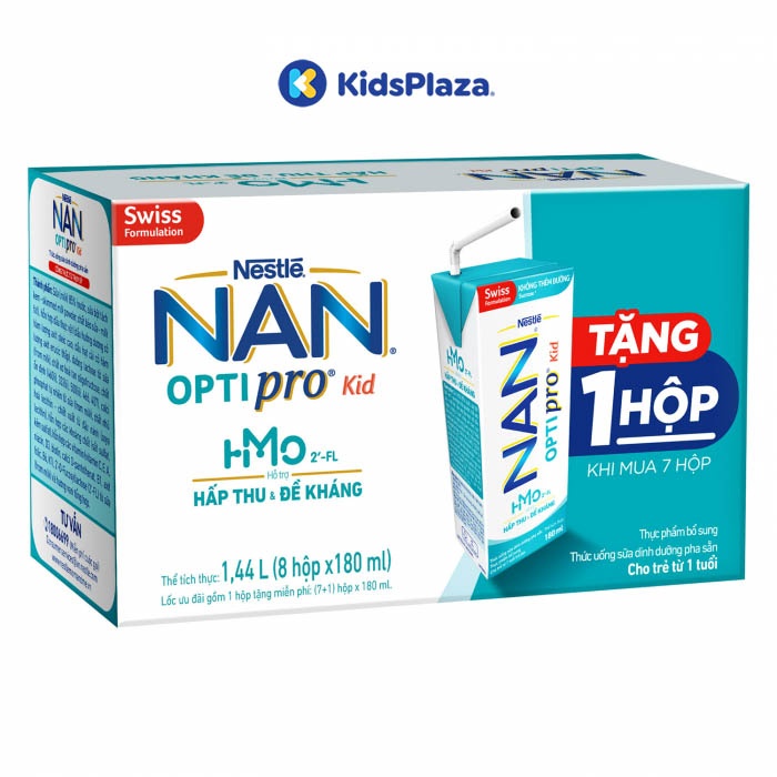 Sữa Nan Optipro Kid HMO 8*180ml cho bé từ 1 tuổi trở lên hình 1