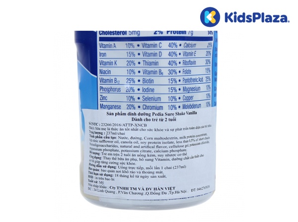 Sữa nước Pediasure vanilla 237ml cho bé trên 2 tuổi hình 2