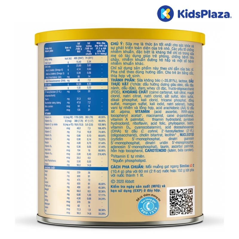 Sữa Similac IQ HMO Gold Lable số 2 400g  hình 2