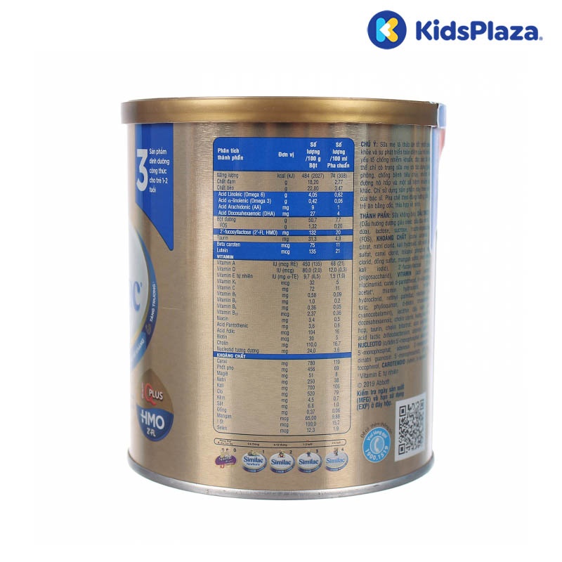 Sữa Similac IQ HMO Gold Lable số 3 400g (1-2 tuổi) hình 2