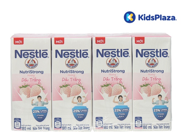 Sữa tiệt trùng Nestle Nutri Strong hương vị dâu tây 180ml cho bé trên 6 tuổi  hình 1