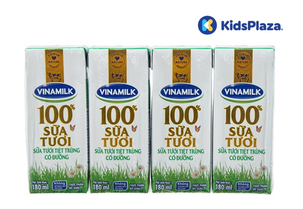 Sữa tươi tiệt trùng có đường Vinamilk 4*180ml cho bé trên 1 tuổi hình 2