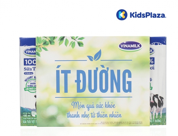 Sữa tươi tiệt trùng ít đường Vinamilk 4*180ml cho bé trên 1 tuổi hình 1