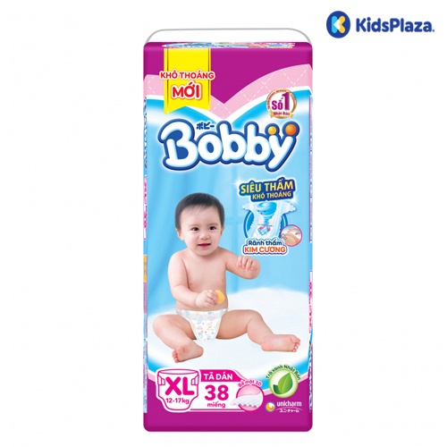 Bỉm - Tã dán Bobby size XL 38 miếng (cho bé 12 - 17kg) hình 1