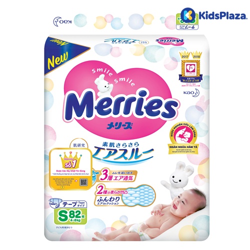 Bỉm - Tã dán Merries size S 70 miếng (cho bé 4 - 8kg) hình 2