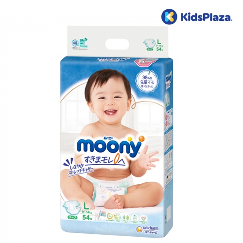 Bỉm - Tã dán Moony size L 54 miếng ( 9 - 14kg) hình 1