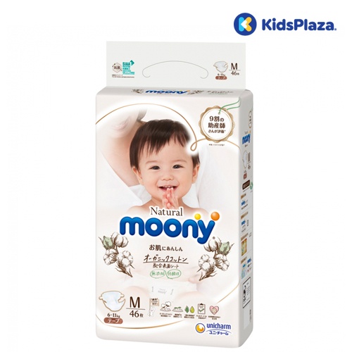 Bỉm - Tã dán Moony Natural size M 46 miếng (6 - 11kg) hình 1