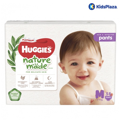 Bỉm - Tã quần Huggies Nature siêu cao cấp size M 58 miếng (cho bé 6-11kg) hình 1