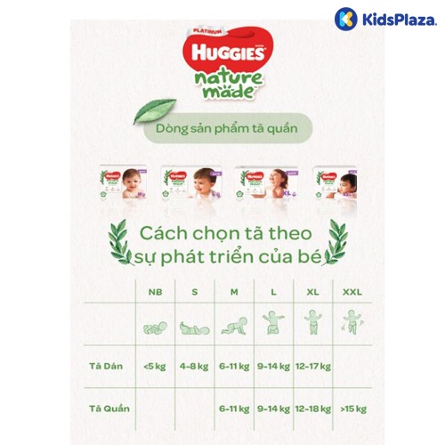 Bỉm - Tã quần Huggies Nature siêu cao cấp size M 58 miếng (cho bé 6-11kg) hình 2