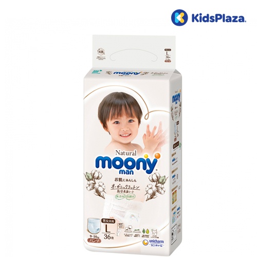 Bỉm - Tã quần Moony Natural size L 36 miếng (9 - 14kg) hình 1