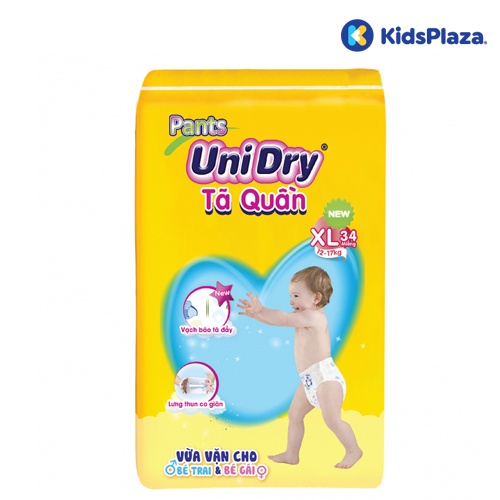 Bỉm - Tã quần Unidry size Xl (34 miếng, cho bé 12 - 17kg) hình 1
