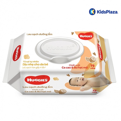Khăn ướt huggies cacao và bơ hạt mỡ 72 miếng hình 1
