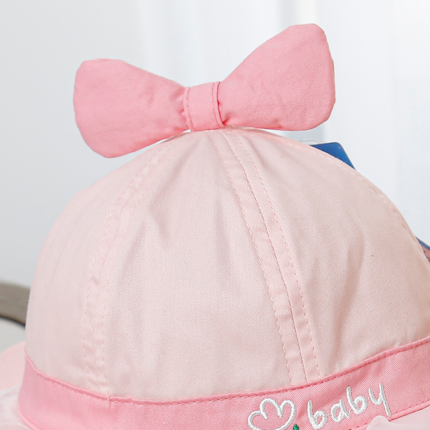 Mũ vành bé gái phủ voan Kidsplaza thêu baby DN25 (Màu Hồng) hình 2