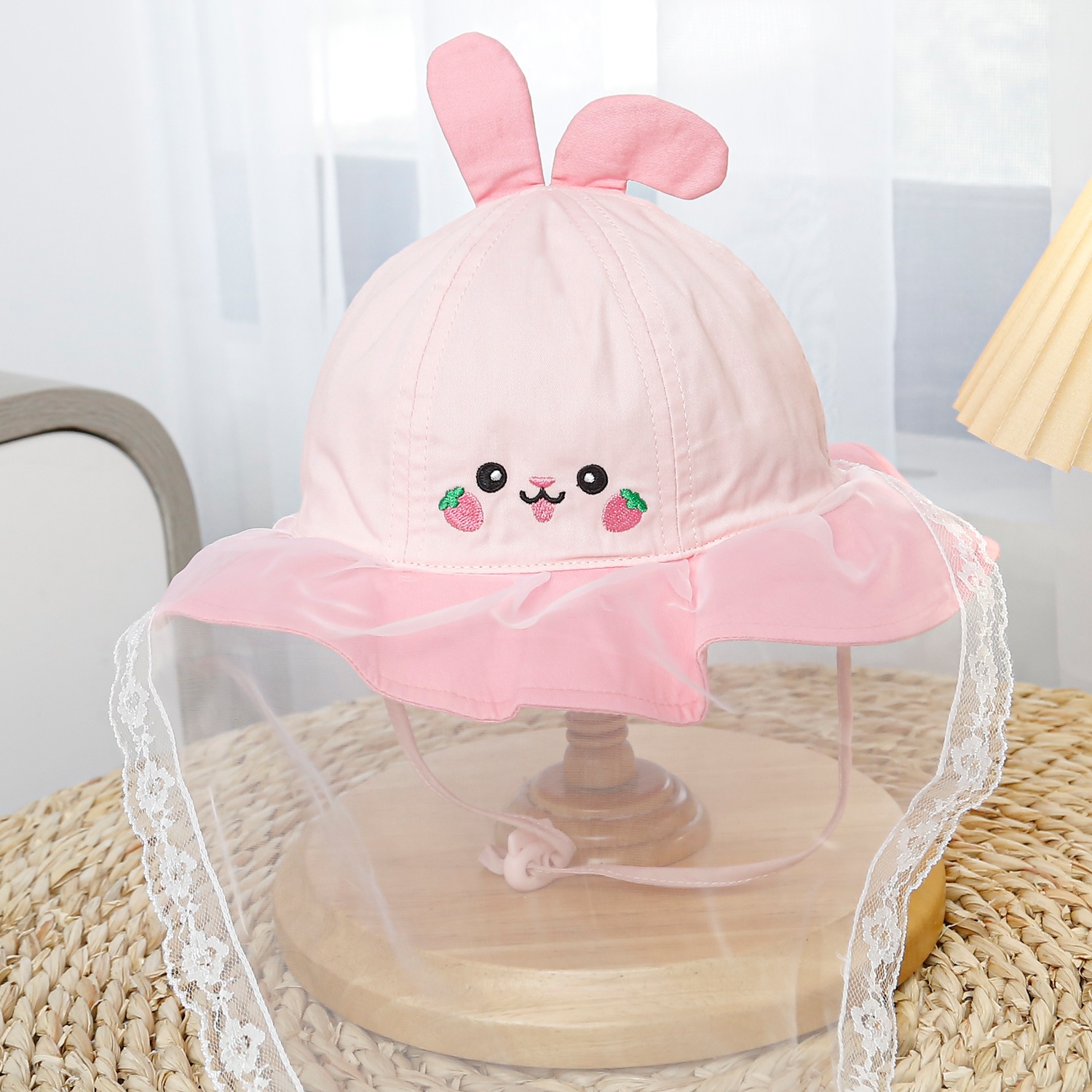 Mũ vành bé gái phủ voan Kidsplaza thiêu bunny