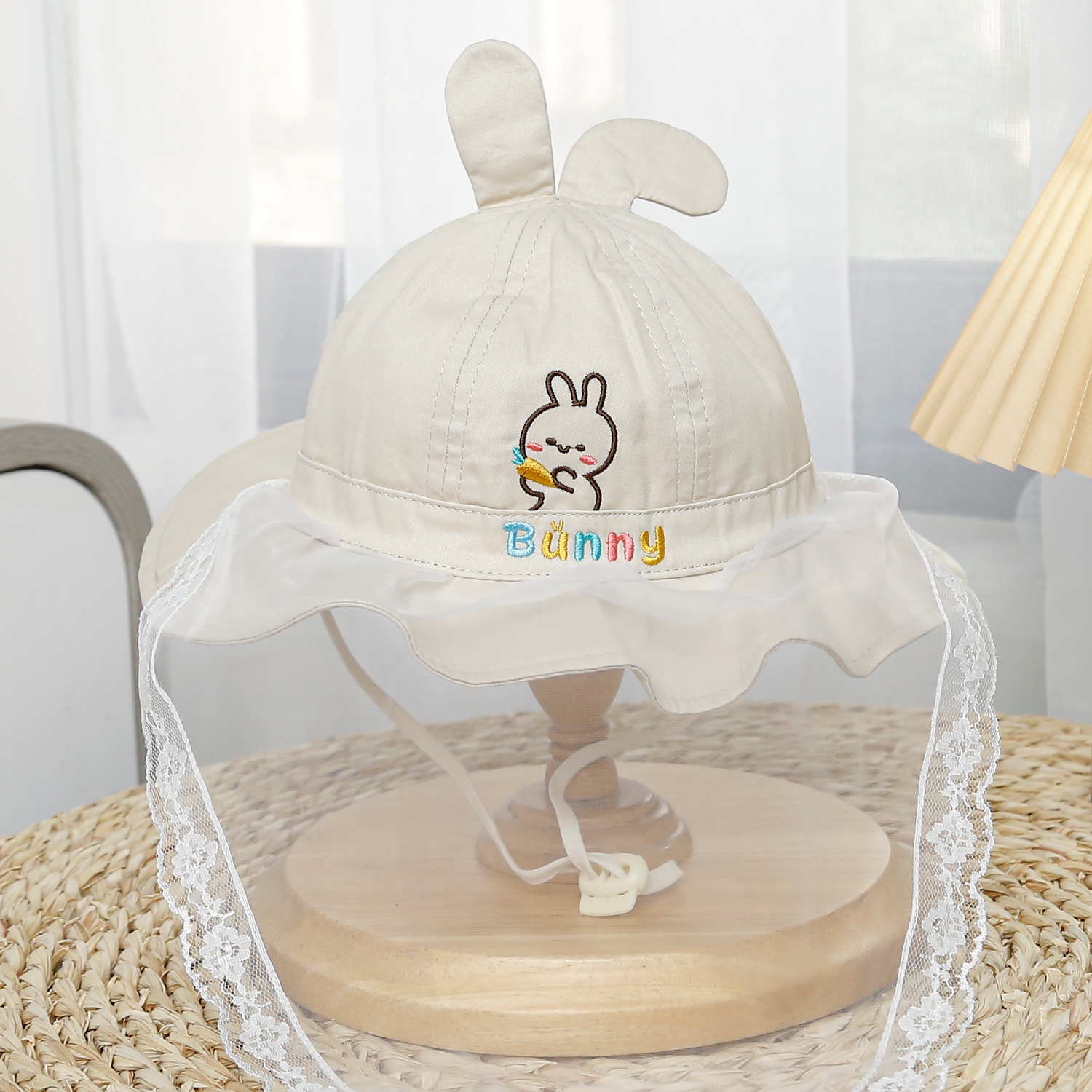 Mũ vành bé gái phủ voan Kidsplaza thiêu bunny