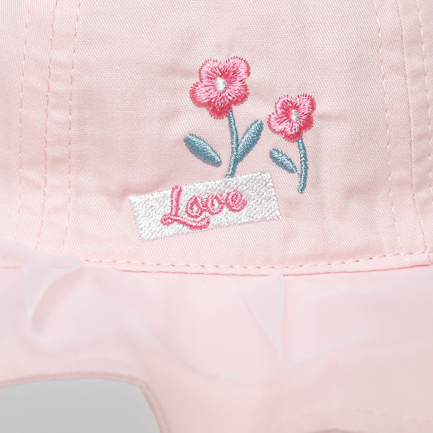 Mũ vành bé gái phủ voan Kidsplaza thêu hoa DN25 (Màu hồng nhạt) hình 2