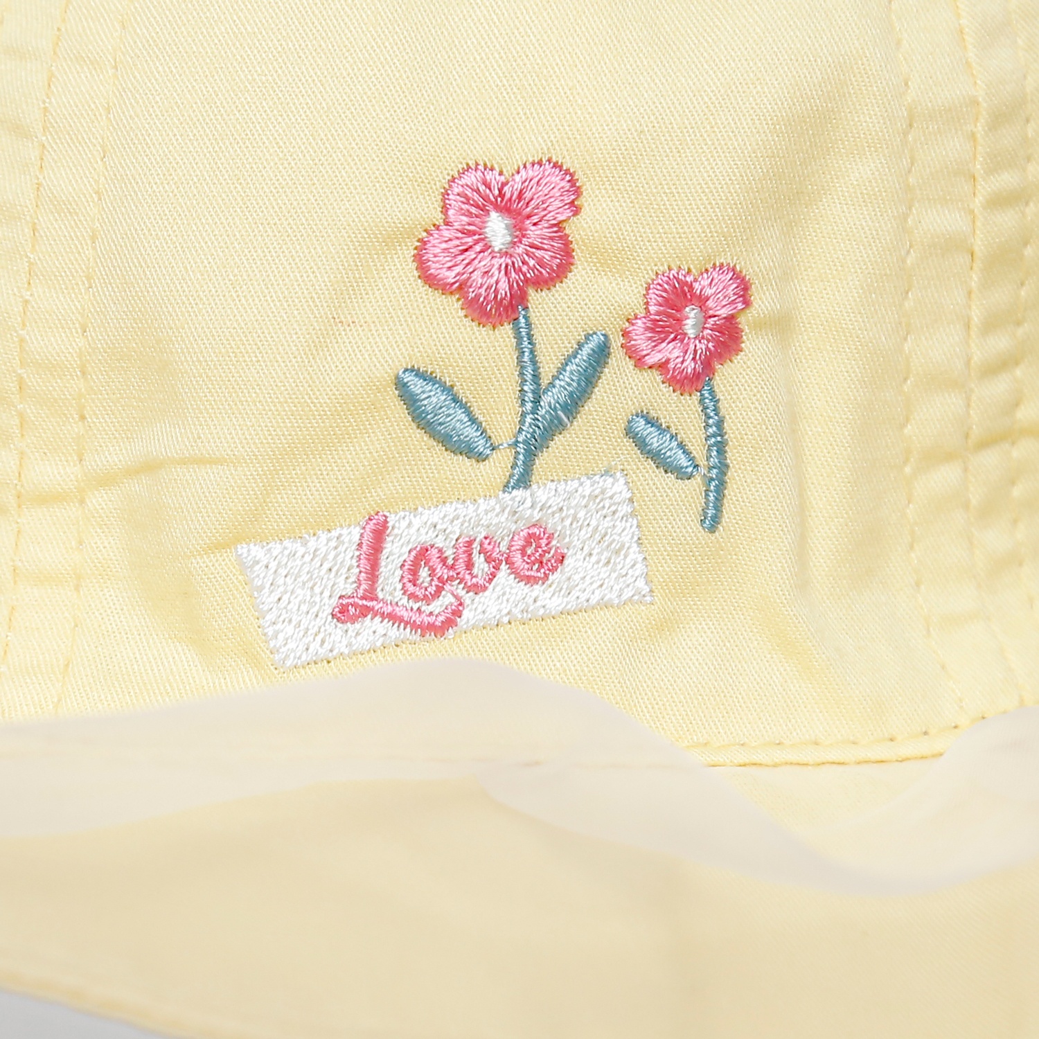 Mũ vành bé gái phủ voan Kidsplaza thêu hoa DN25 (Màu vàng) hình 2