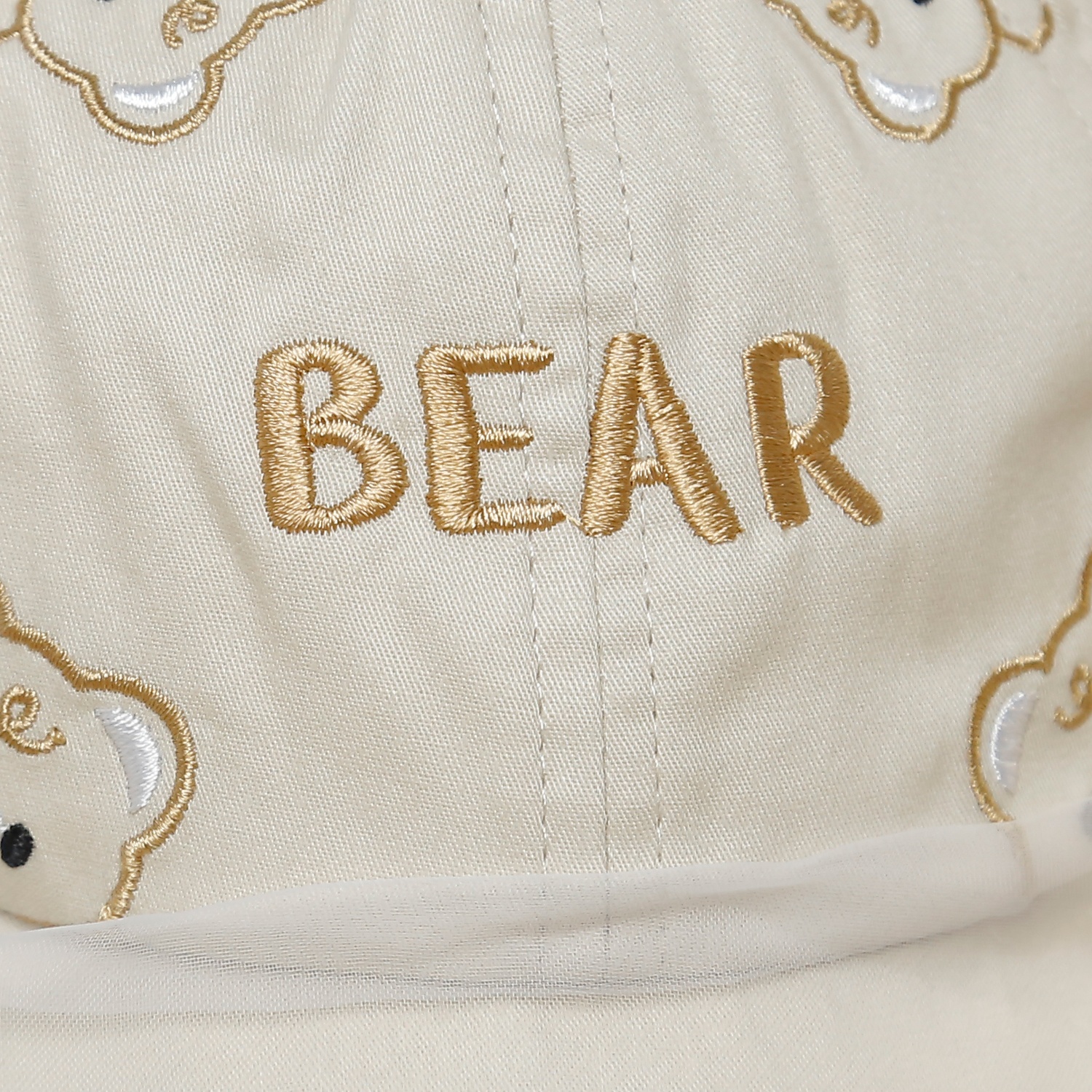 Mũ lưỡi trai phủ voan Kidsplaza thêu bear DN25 (Màu be)