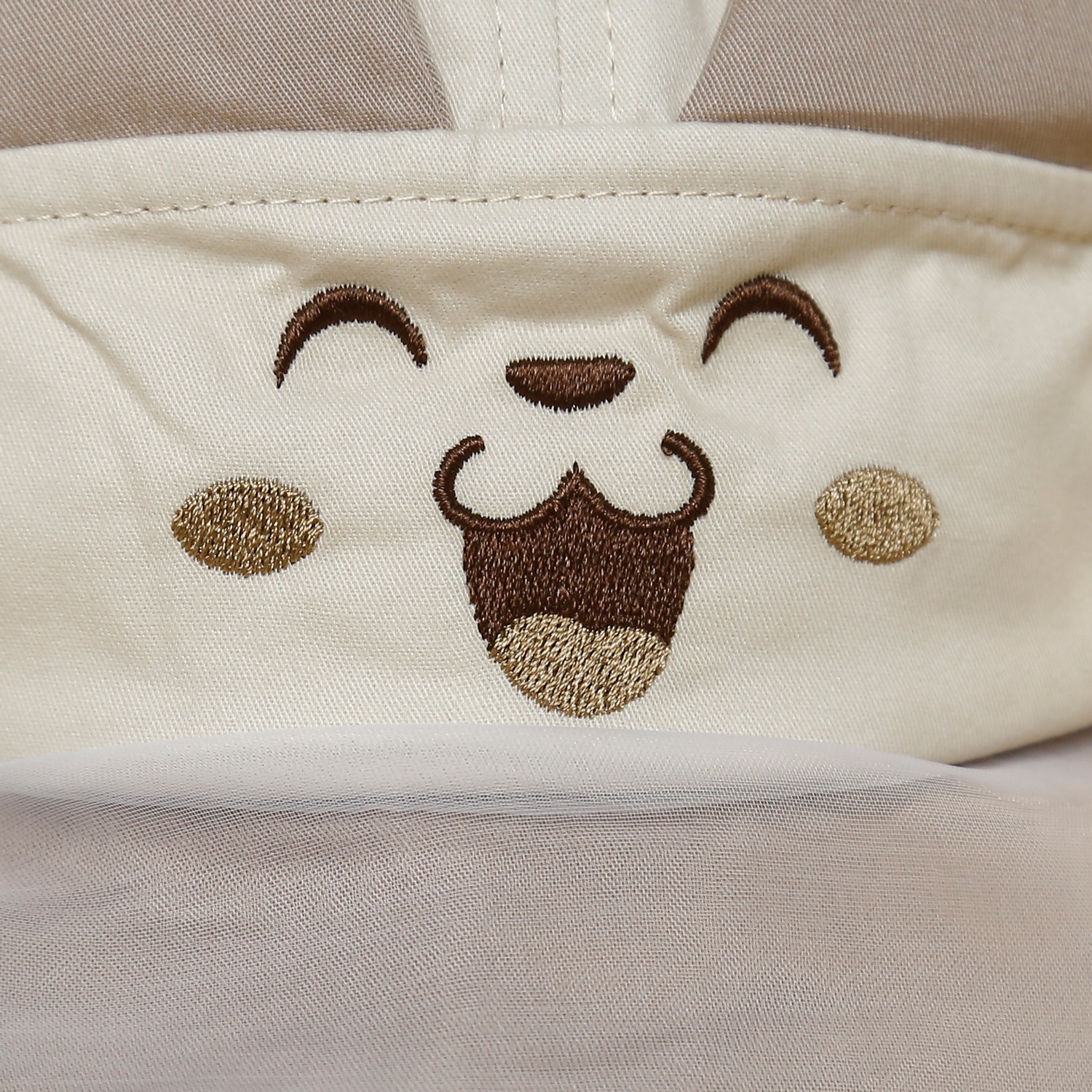 Mũ lưỡi trai phủ voan Kidsplaza thêu cún DN25