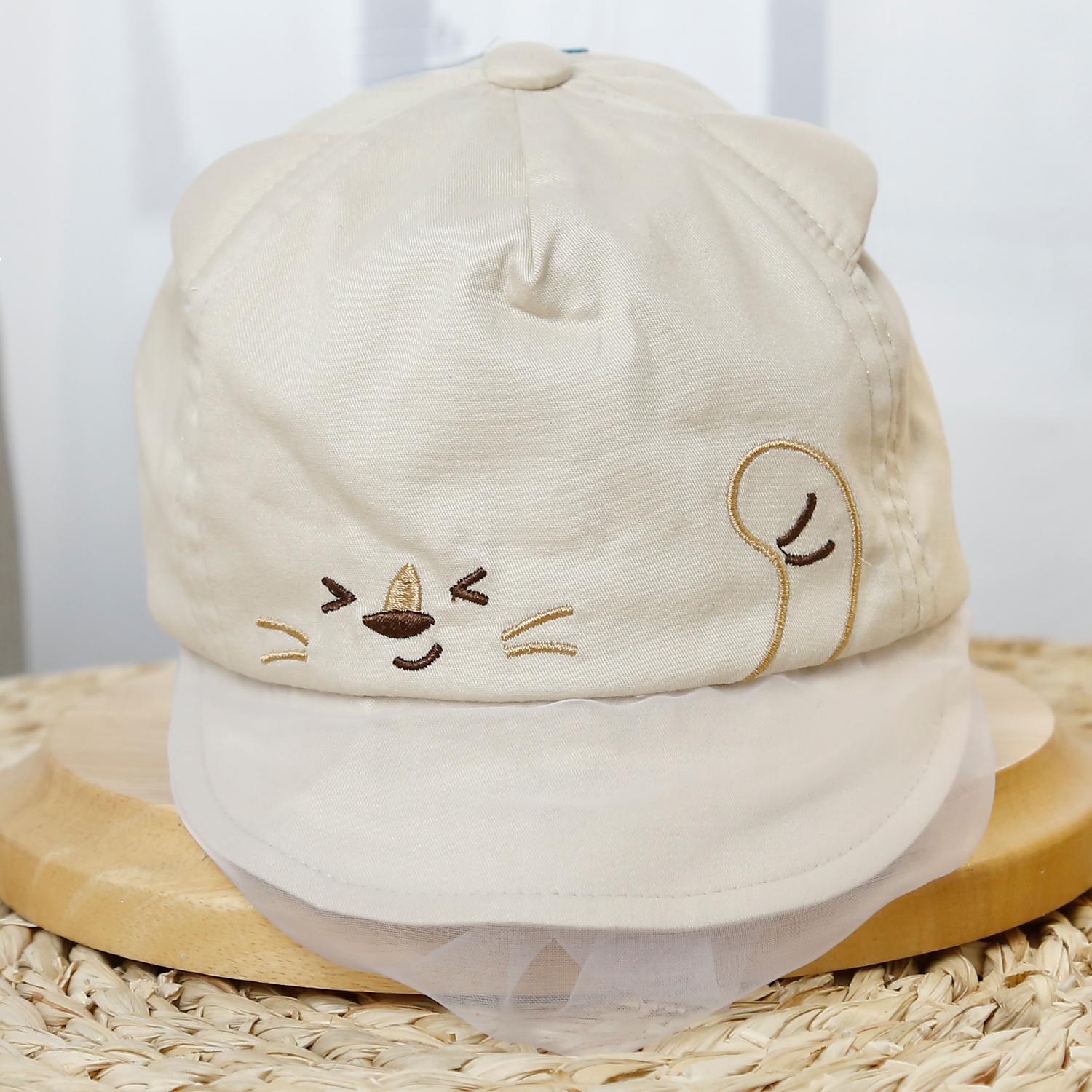 Mũ lưỡi trai phủ voan Kidsplaza thêu mèo KidsPlaza DN25