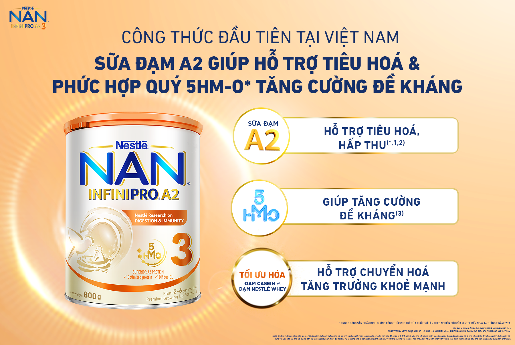 Sữa Nan InfiniPro A2 - Siêu phẩm dinh dưỡng với công thức vượt trội: