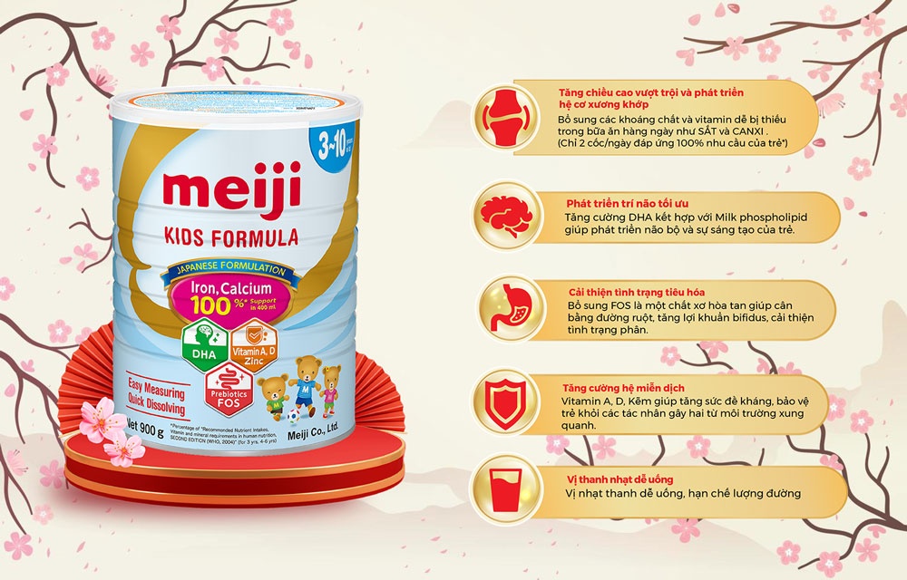 Sữa Meiji Kids Formule cho bé từ 3 -10 tuổi