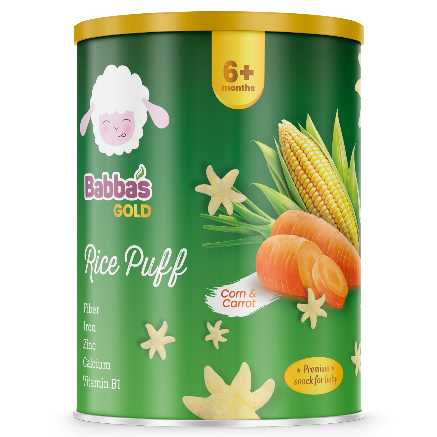 Bánh gạo Babba's gold  bí ngô cà rốt  35g