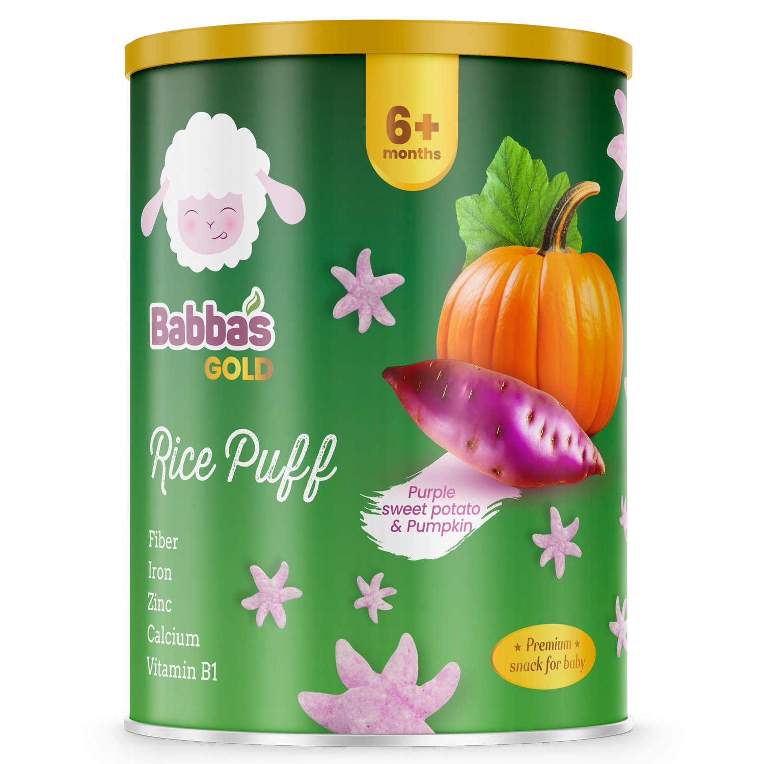 Bánh gạo Babba's gold khoai lang bí đỏ 35g