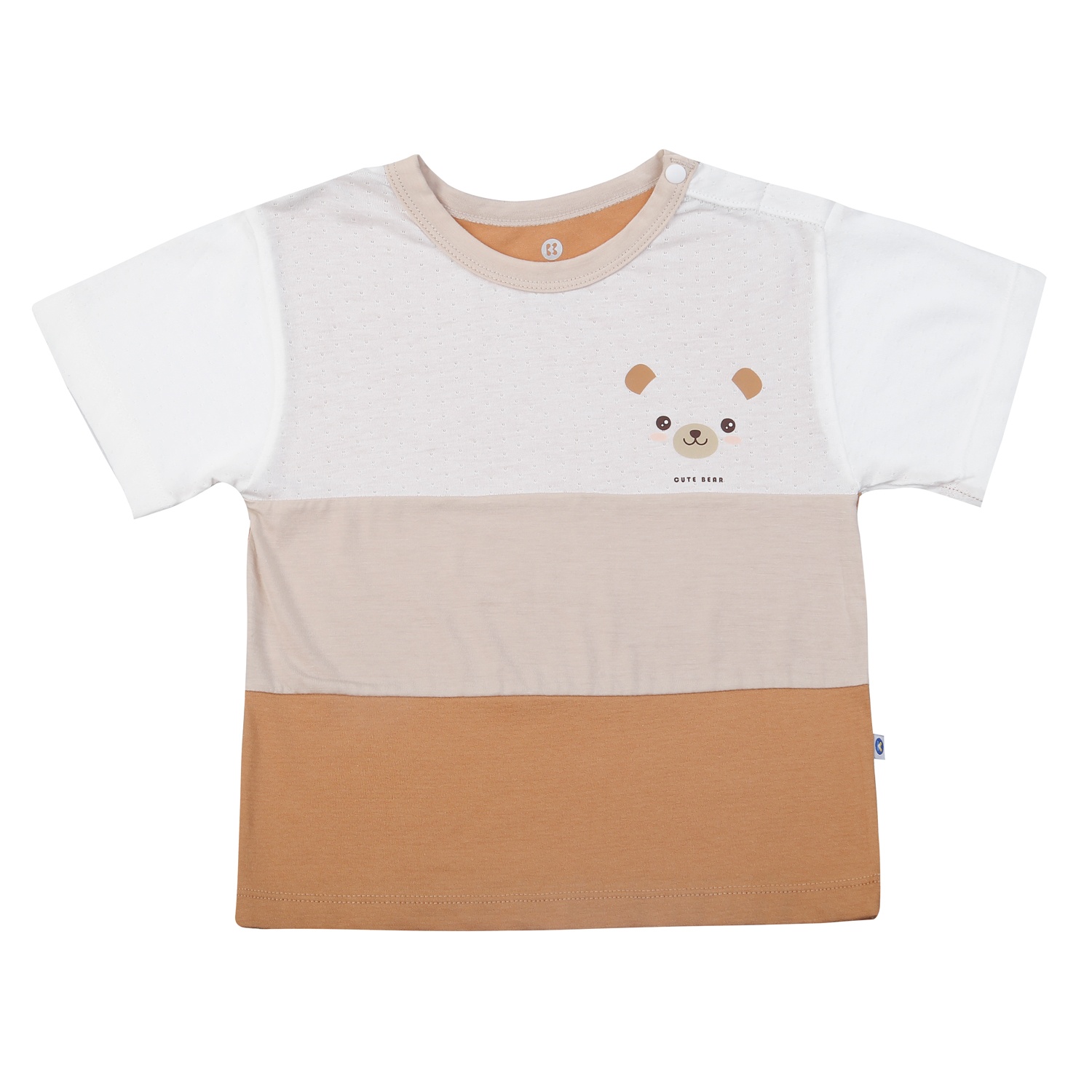 Bộ cộc bé trai Kidsplaza bear cute HN25H (Trắng Nâu) 