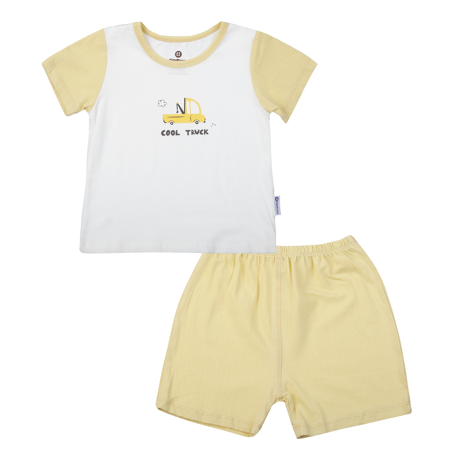 Bộ cộc bé trai KidsPlaza in oto M25H (Trắng Vàng)