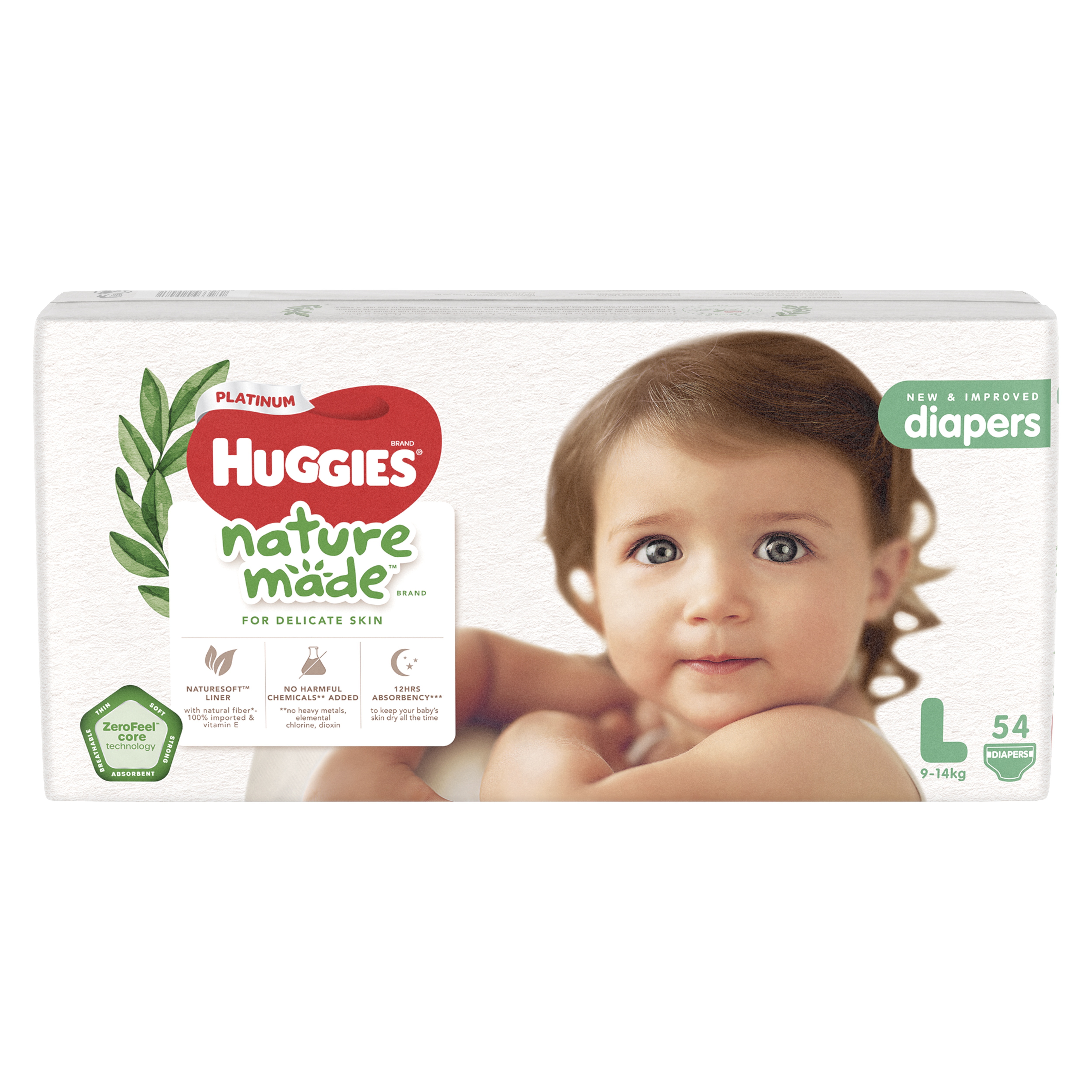 Bỉm/ tã dán Huggies Naturemade size L54 (cho bé từ 9 - 14 kg) - EC hình 5
