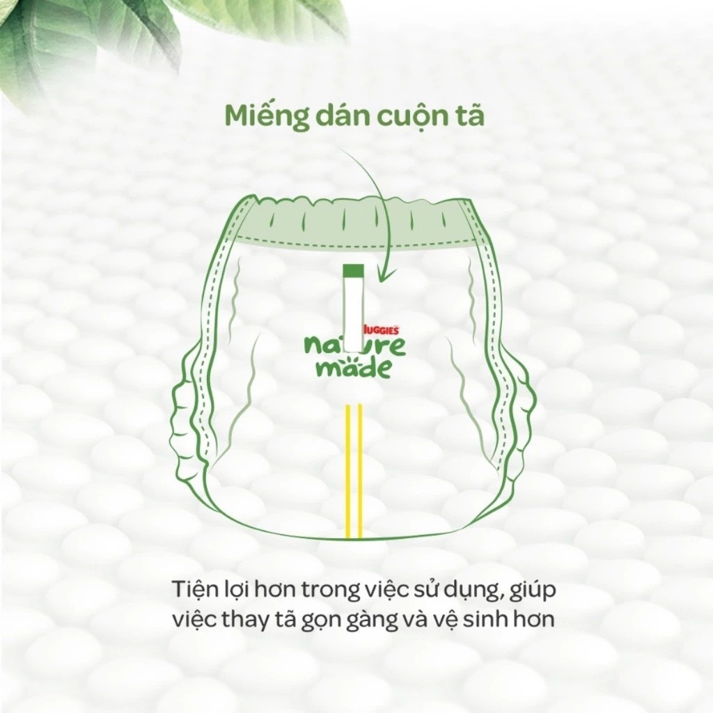 Bỉm/ tã dán Huggies Naturemade size M64 (cho bé từ 6 - 11 kg) - EC