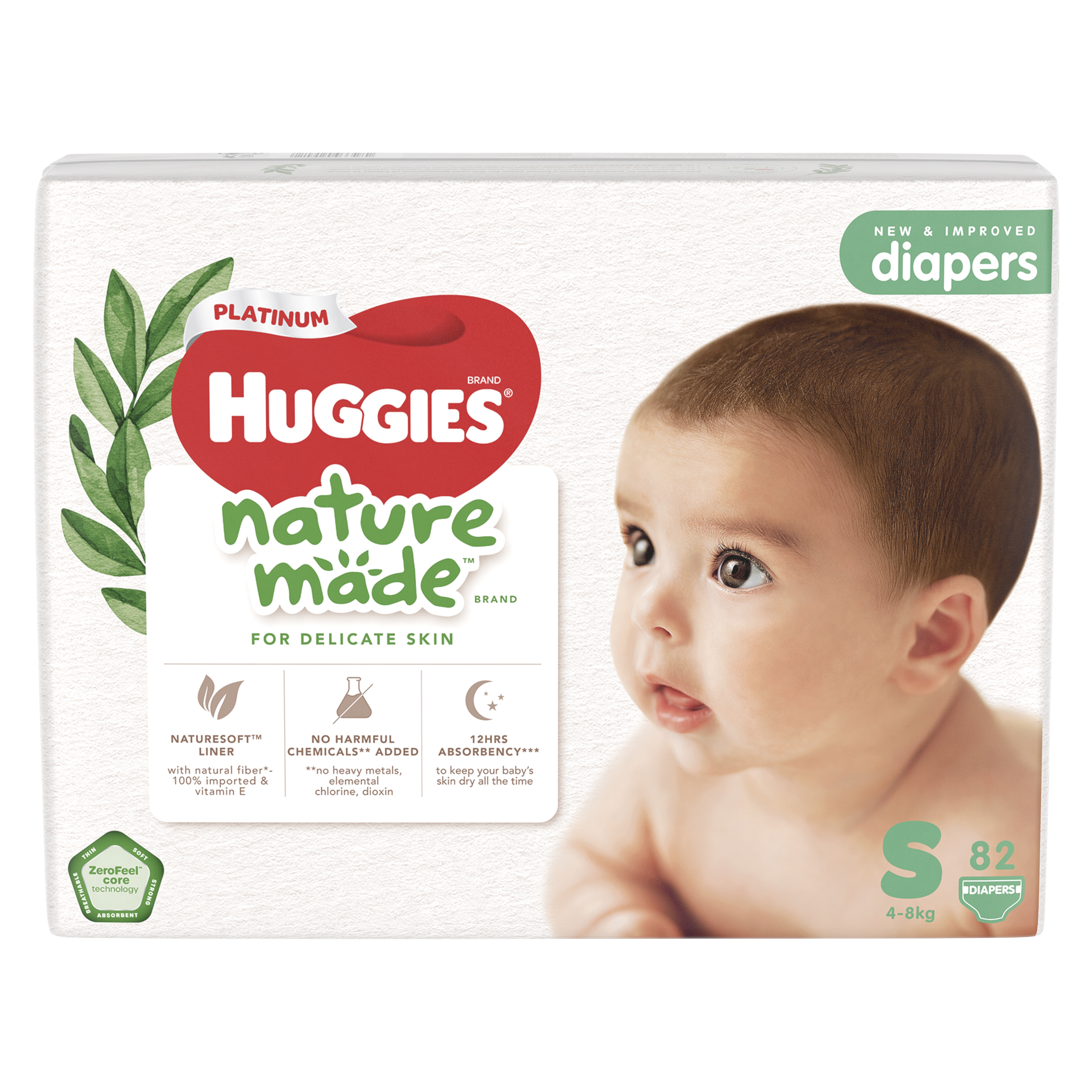 Bỉm/ tã dán Huggies Naturemade size S82 (cho bé từ 4 - 8 kg) - EC hình 5
