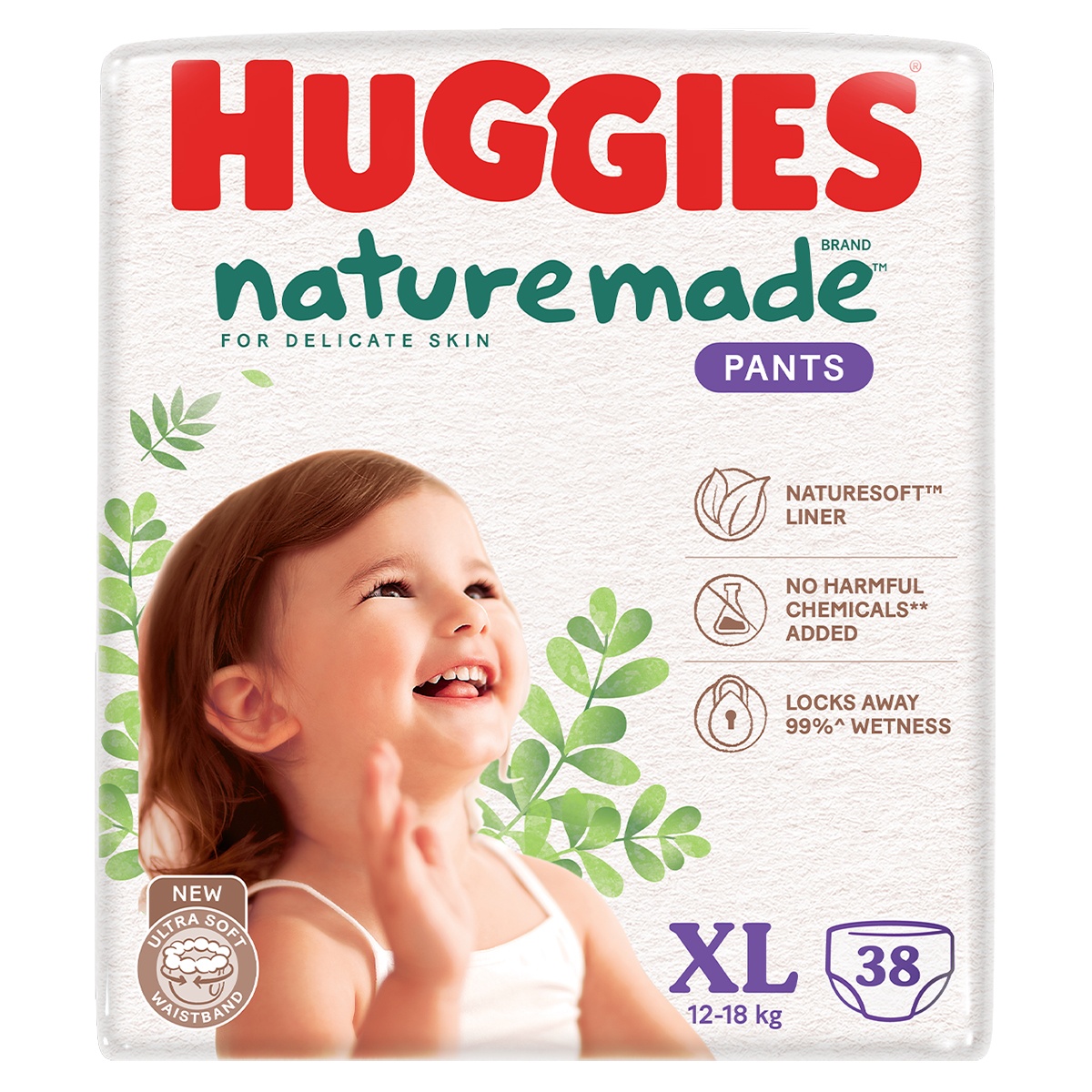 Bỉm/ tã quần Huggies Naturemade size XL38 (cho bé từ 12-17kg) - EC