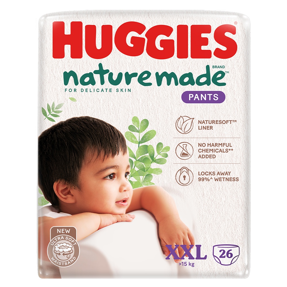 Bỉm/ tã quần Huggies Naturemade size XXL26 (cho bé trên 15kg) - EC