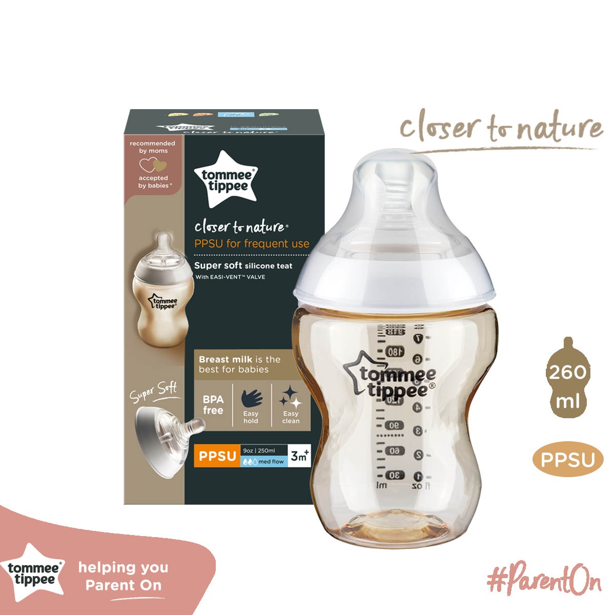 Bình sữa Tommee Tippee Closer PPSU 260ml hình 1