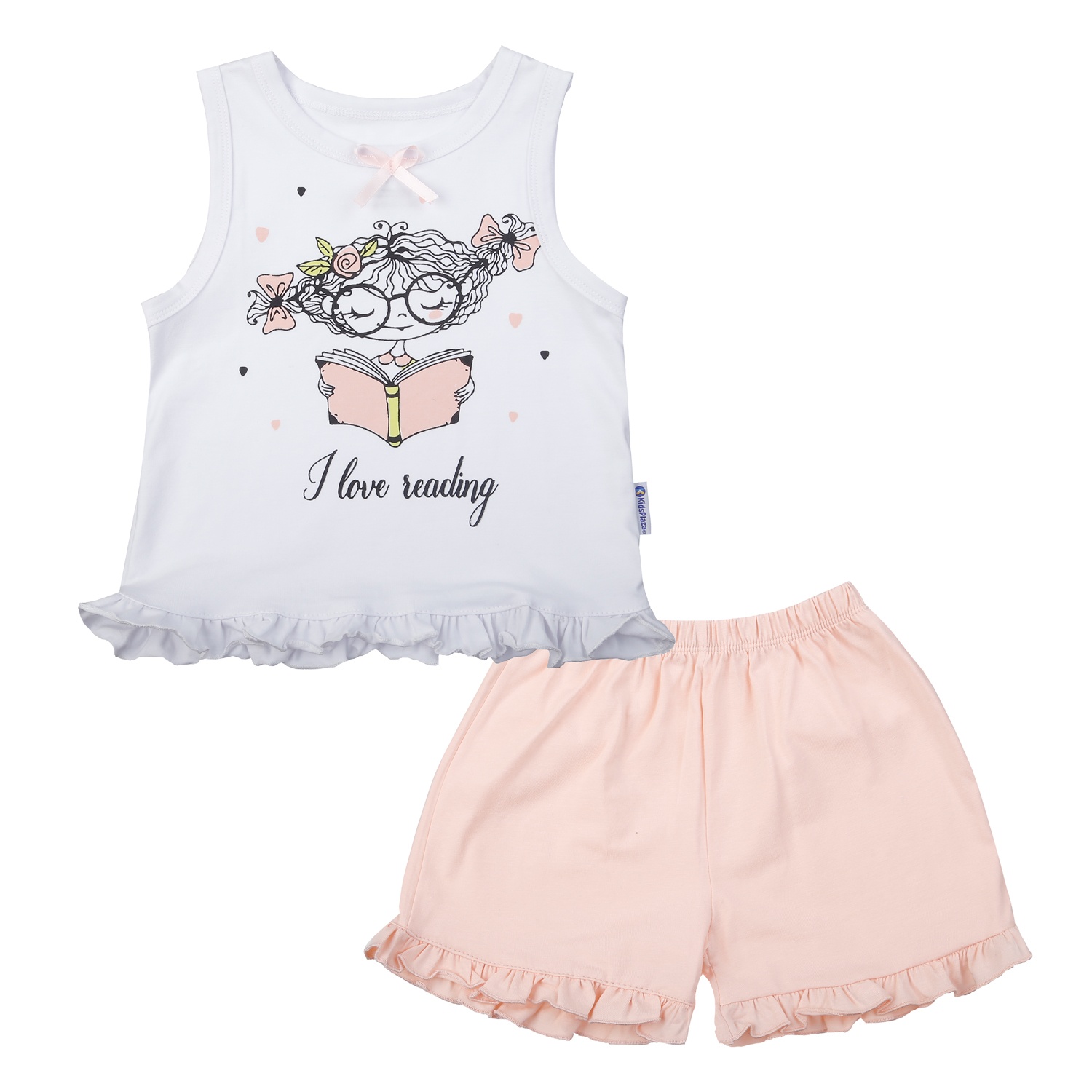 Bộ ba lỗ bé gái KidsPlaza in hình M25H (Trắng Hồng) 