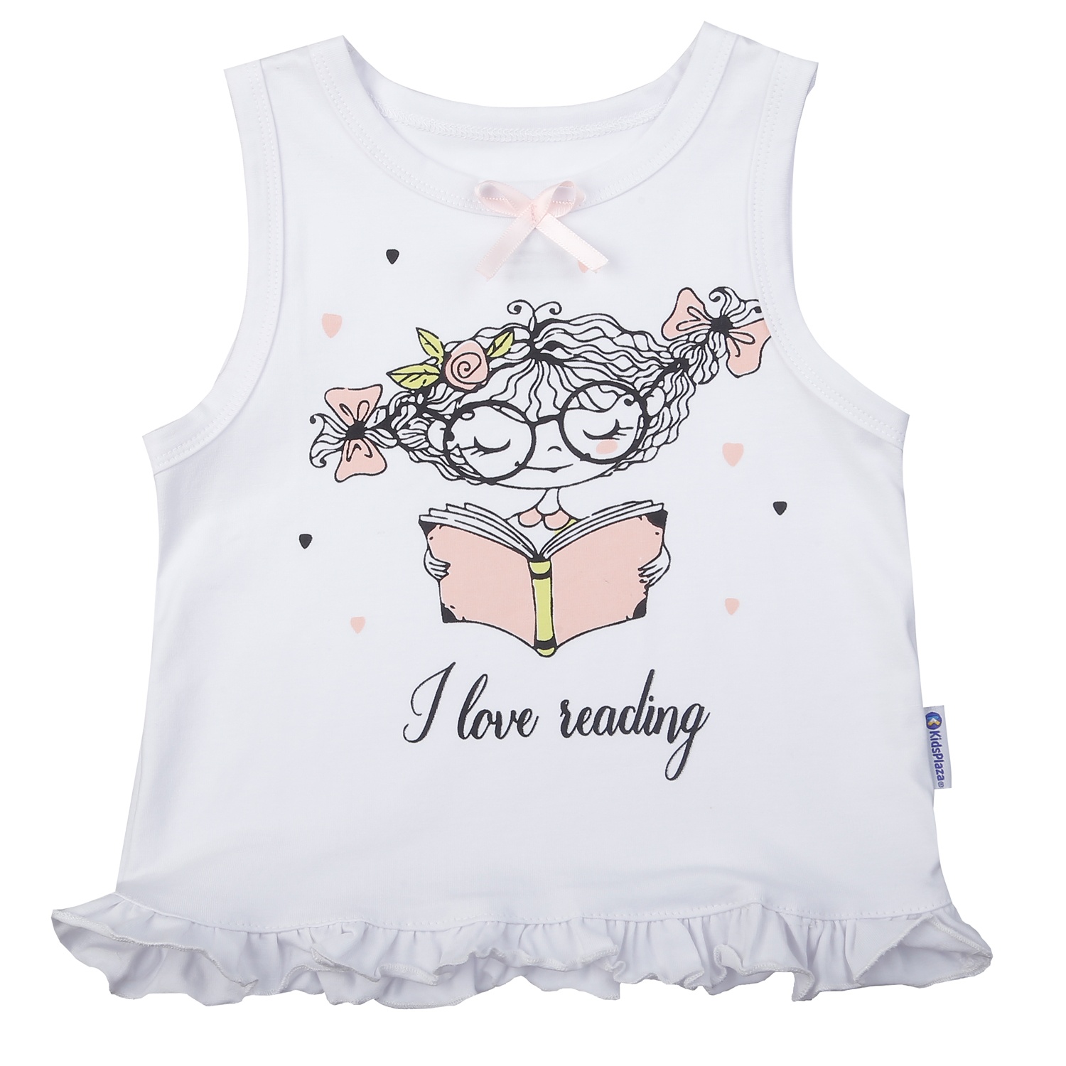 Bộ ba lỗ bé gái KidsPlaza in hình M25H (Trắng Hồng) 