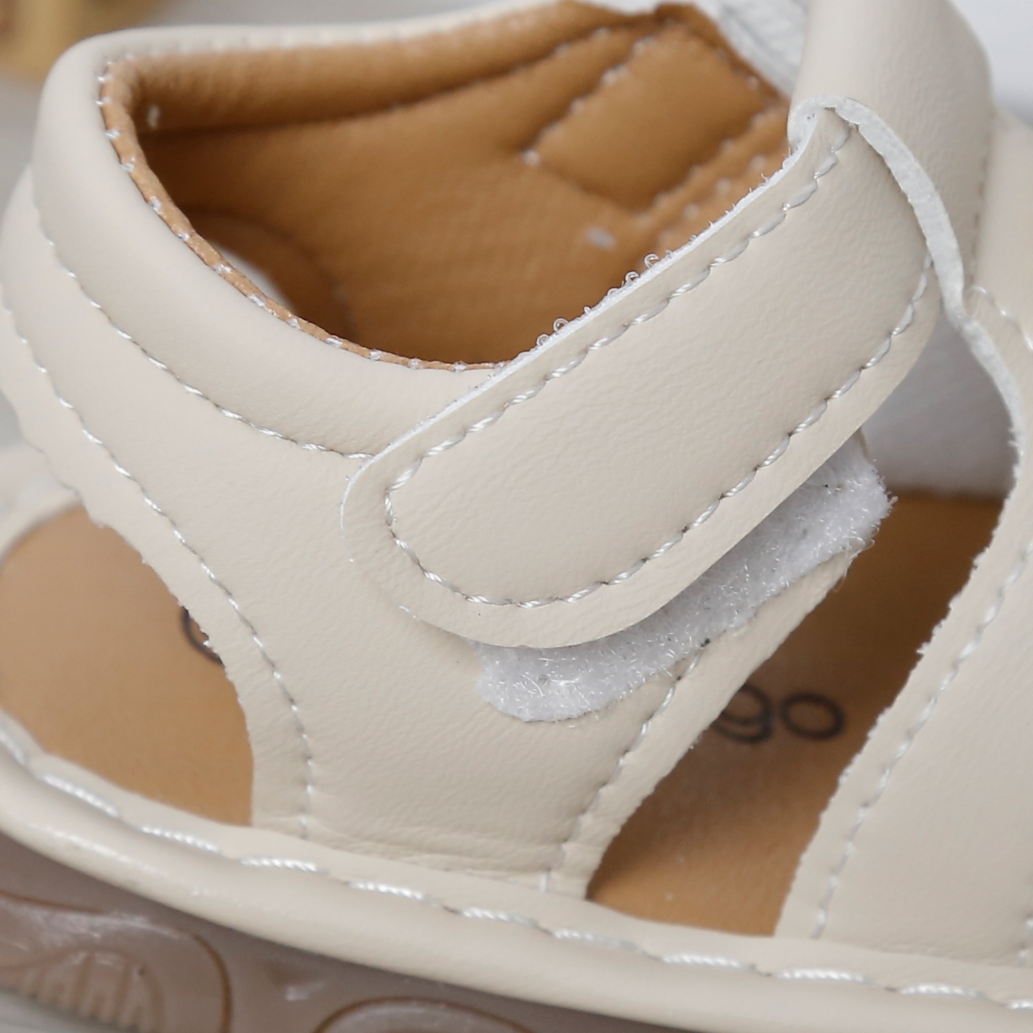 Dép sandal tập đi kèn Mamago 25MS7 thêu hoa (Be)