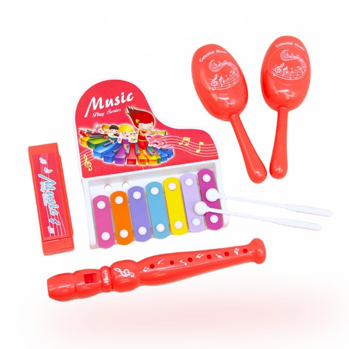 Sét đàn gỗ Xylophone kèm sáo và lục lạc 682-9 hình 4