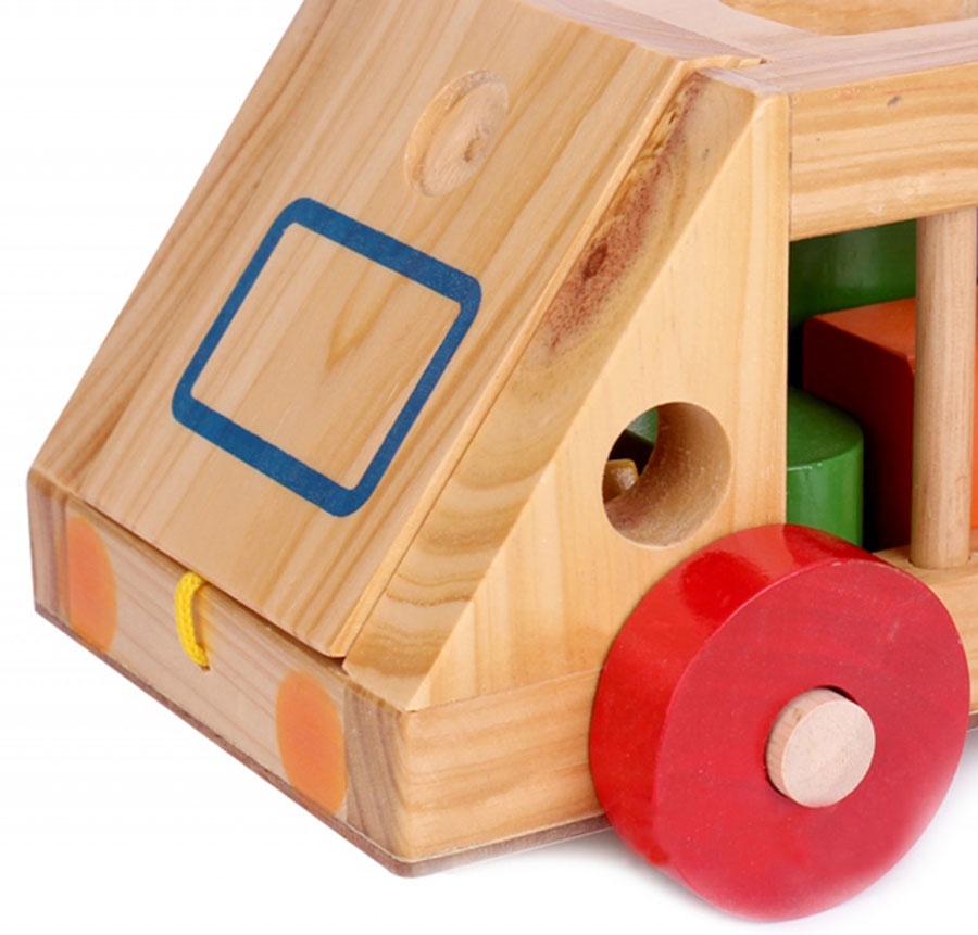 Ô tô thả hình gỗ Kitty chất liệu gỗ an toàn dành cho bé