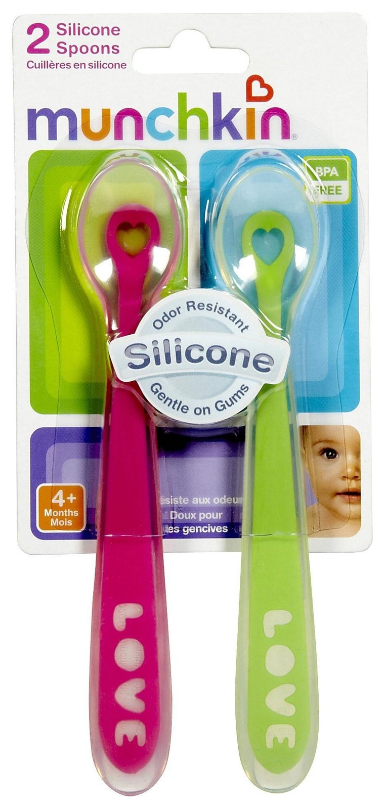 Bộ 2 thìa silicon Munchkin 27106 (Silicone Spoons - 2pk) hình 2