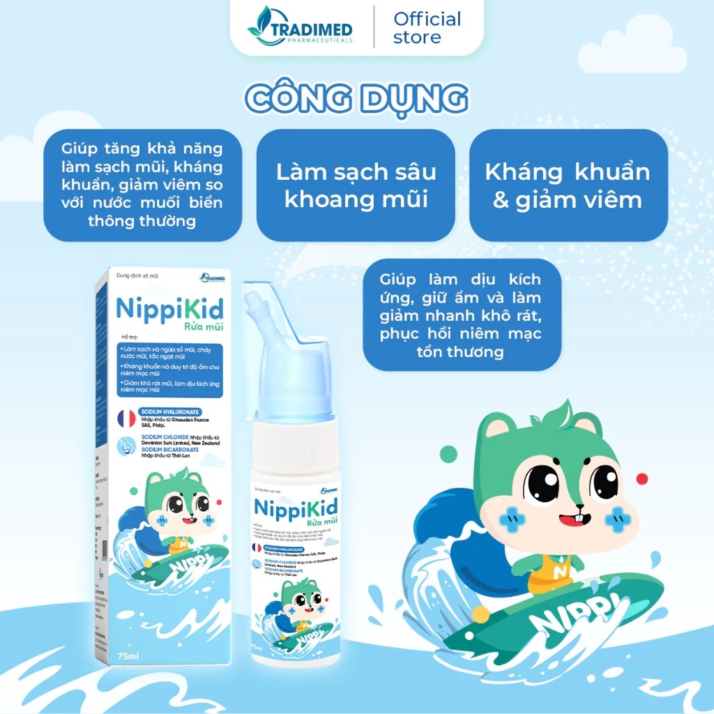 Dung dịch xịt mũi NippiKid rửa mũi 75ml hình 3