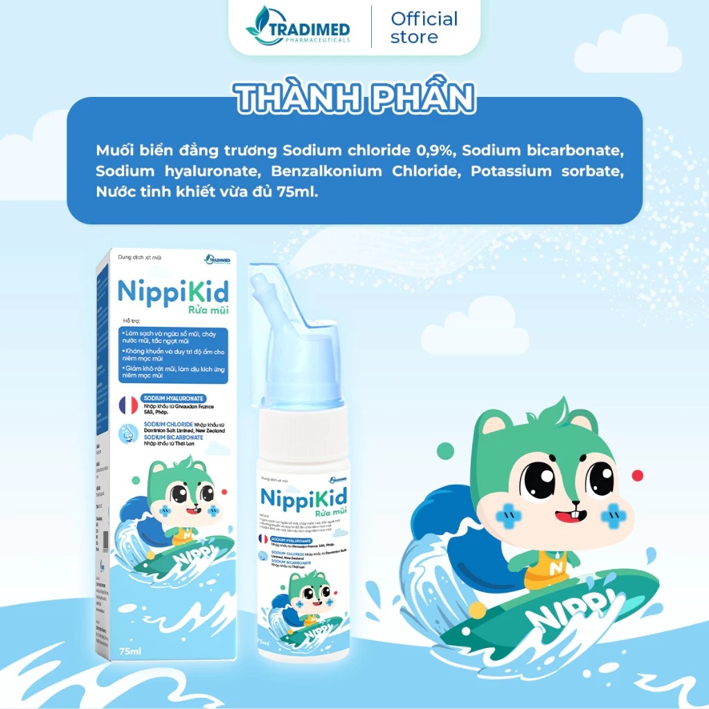 Dung dịch xịt mũi NippiKid rửa mũi 75ml hình 2