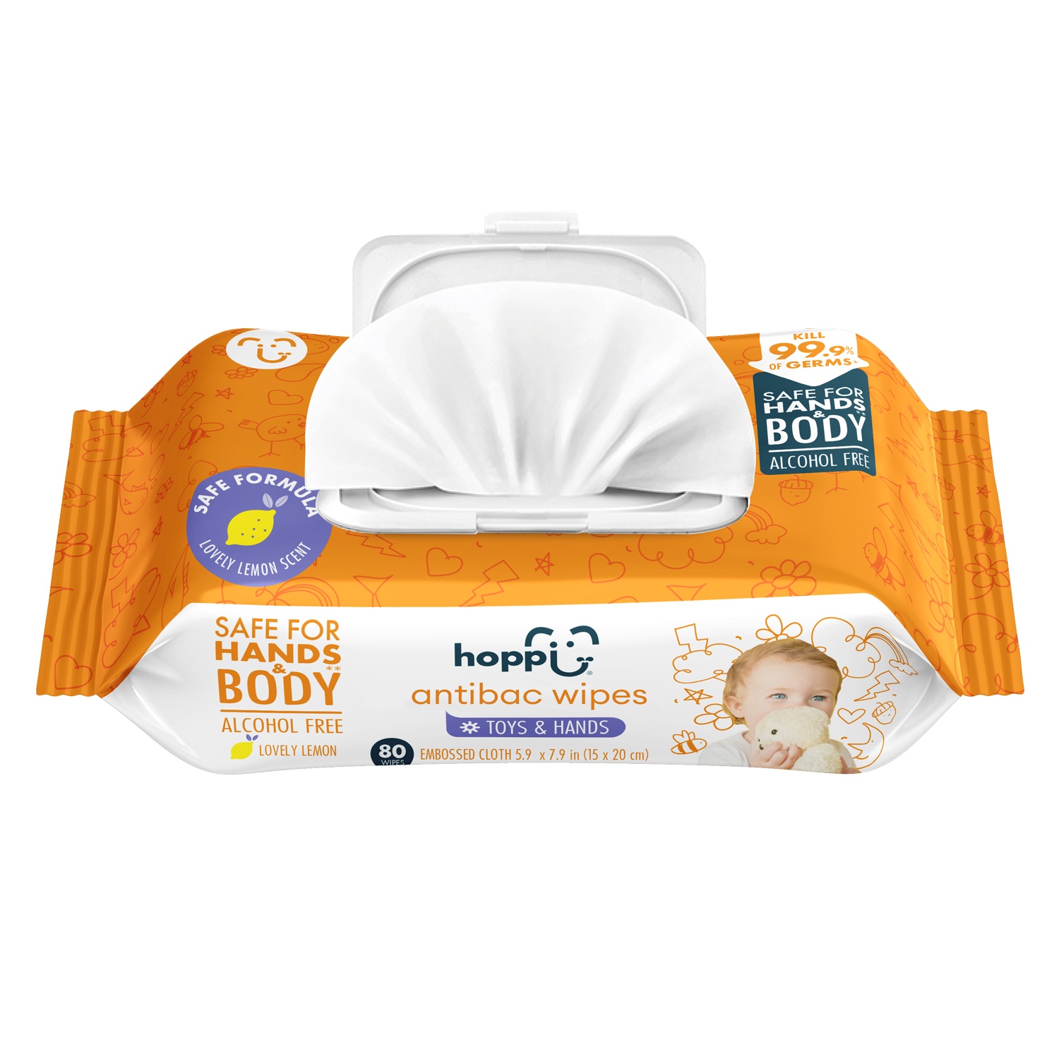 Khăn ướt kháng khuẩn Hoppi Antibac 80 tờ