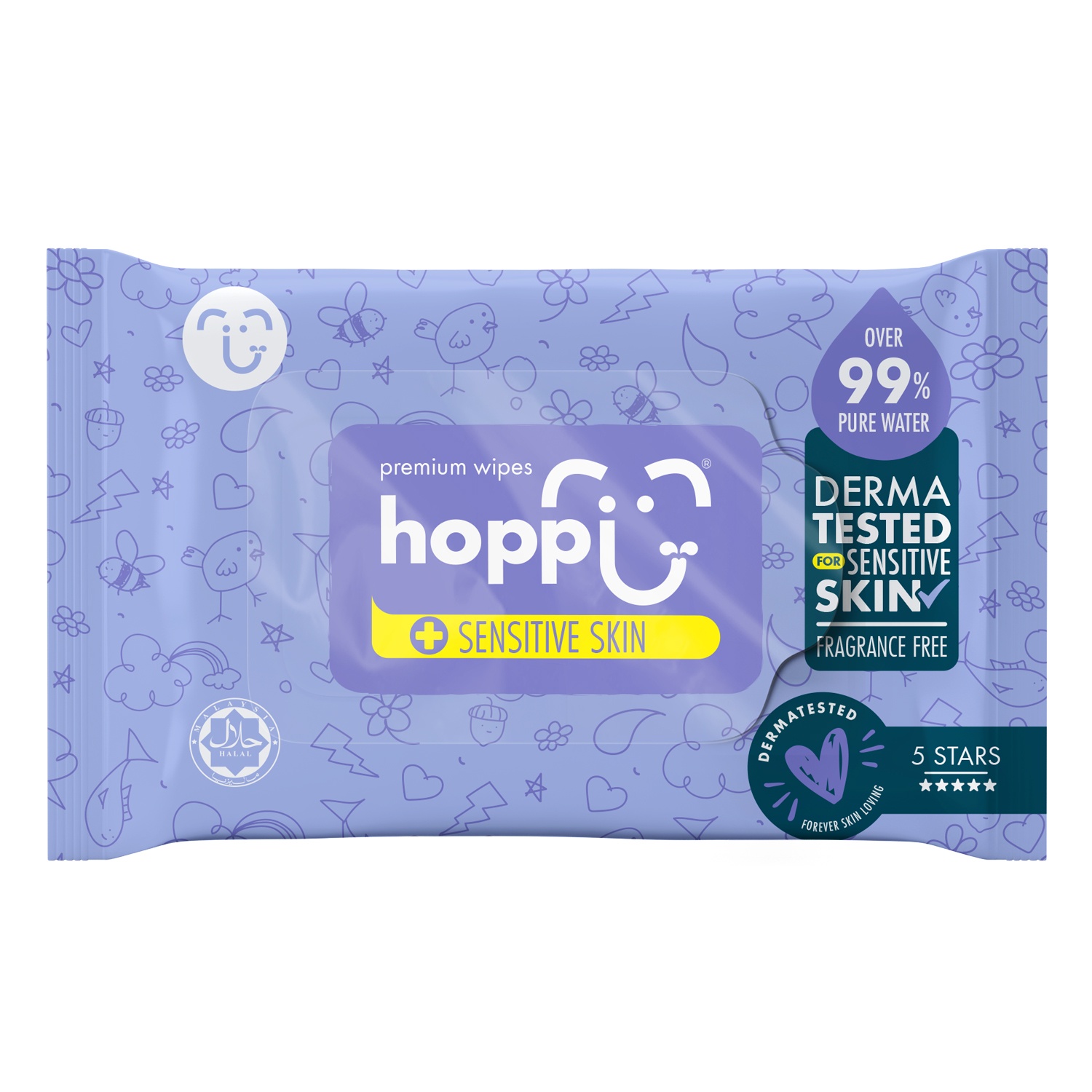 Khăn ướt tinh khiết Hoppi Premium 20 tờ