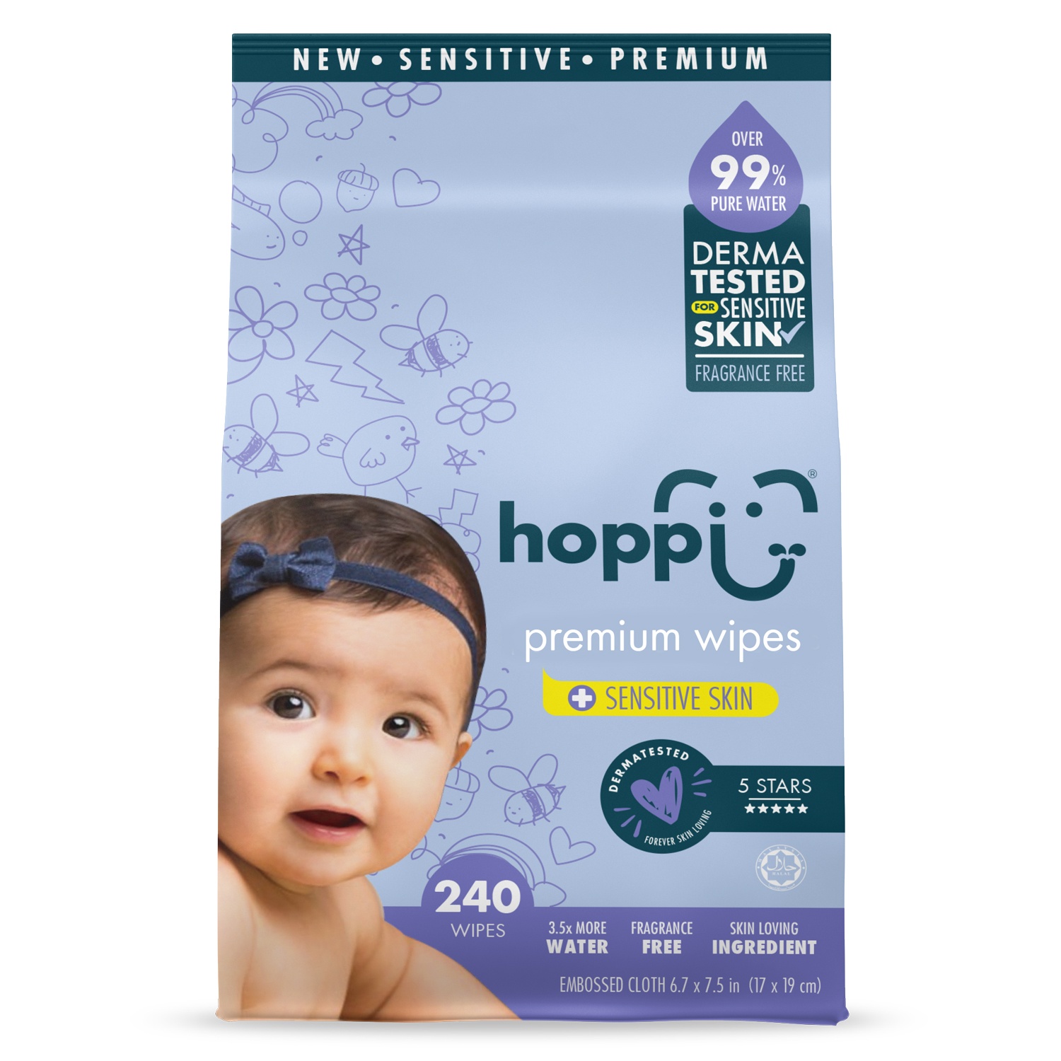 Khăn ướt tinh khiết Hoppi Premium 80 tờ hình 3